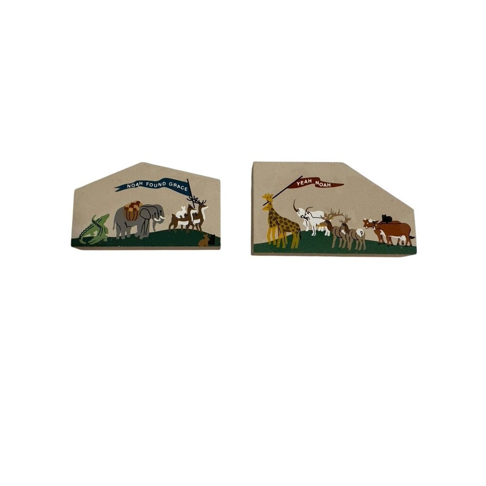 VTG The Cats Meow Noah's Ark Series 2 Pieces  Faline 1995 Signed Shelf Sitter